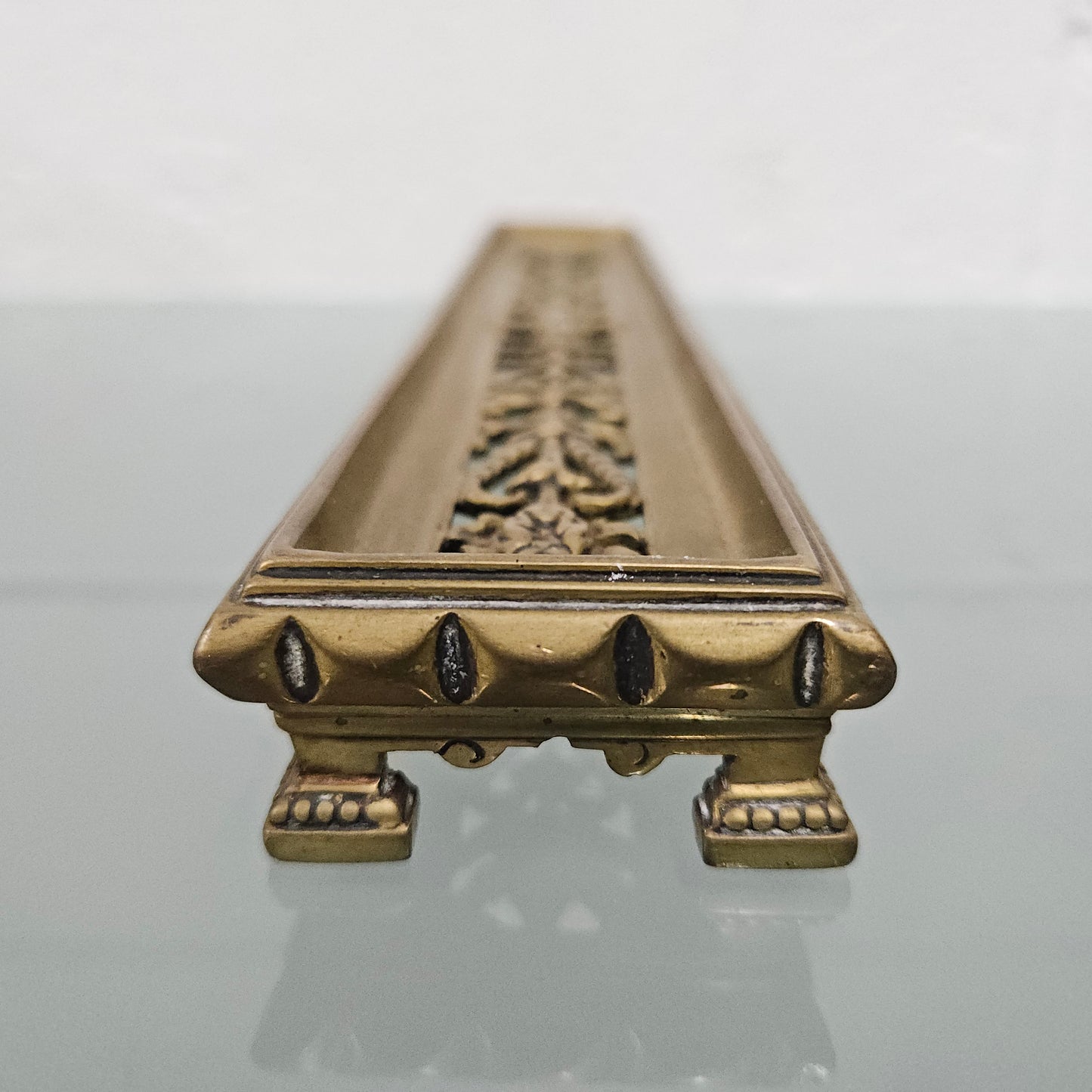 Bronze Pierced Decorated Desk Pen Tray