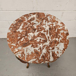 French Walnut Marble Top Circular Table | Antique & Vintage | Moonee Ponds Antiques | Australia Wide Delivery