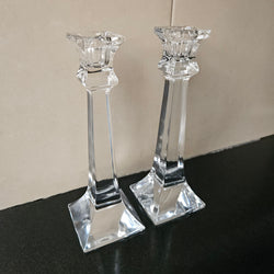 Pair Of Elegant Glass Candle Holders | Antique & Vintage | Moonee Ponds Antiques | Australia Wide Delivery