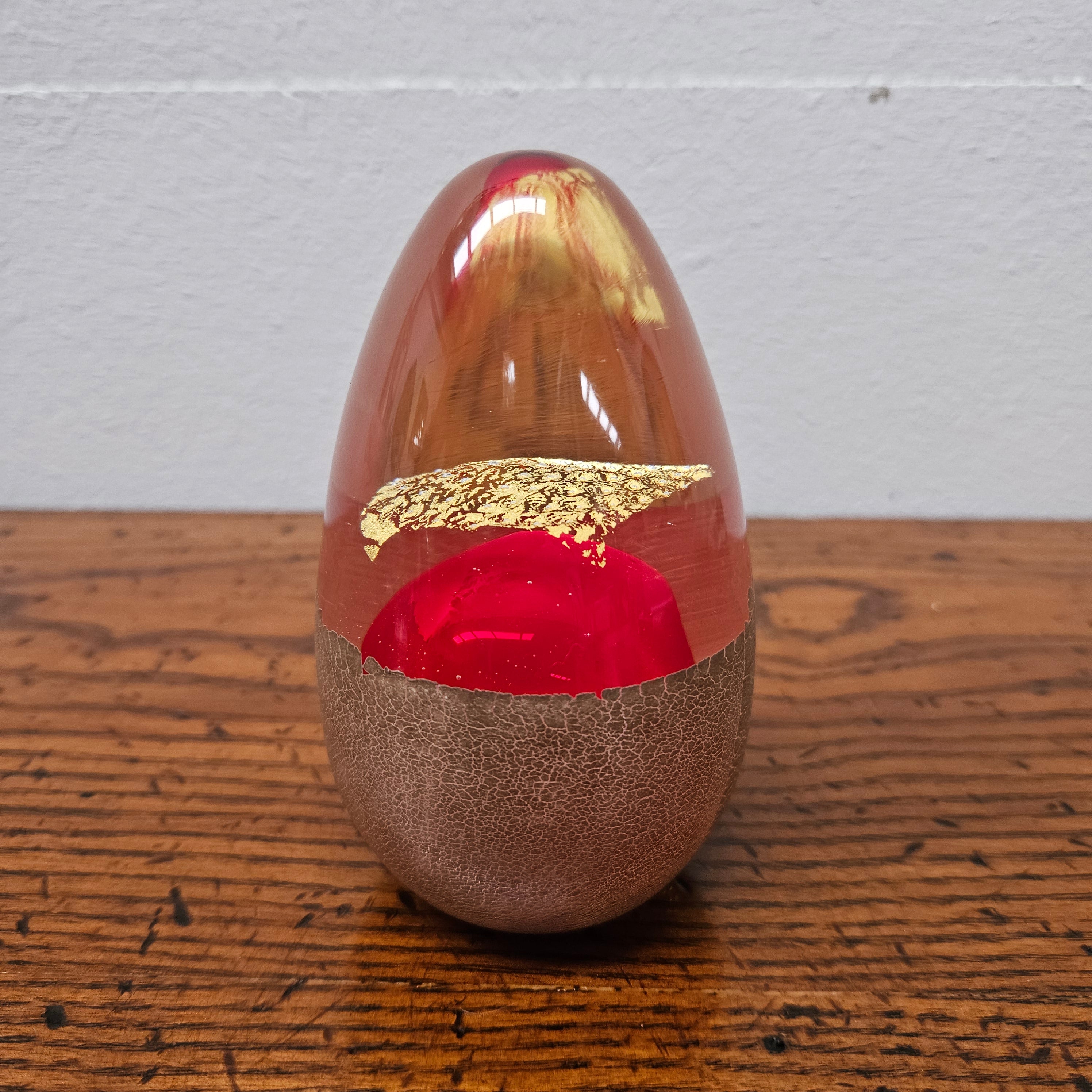 Art Glass Red & Gold Paperweight | Antique & Vintage | Moonee Ponds Antiques | Australia Wide Delivery