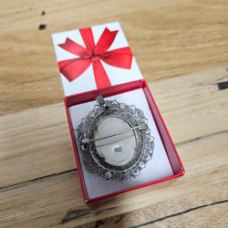 Vintage Silver (800) Filigree Frame With Stunning Hand Painted Portrait Of A Lady