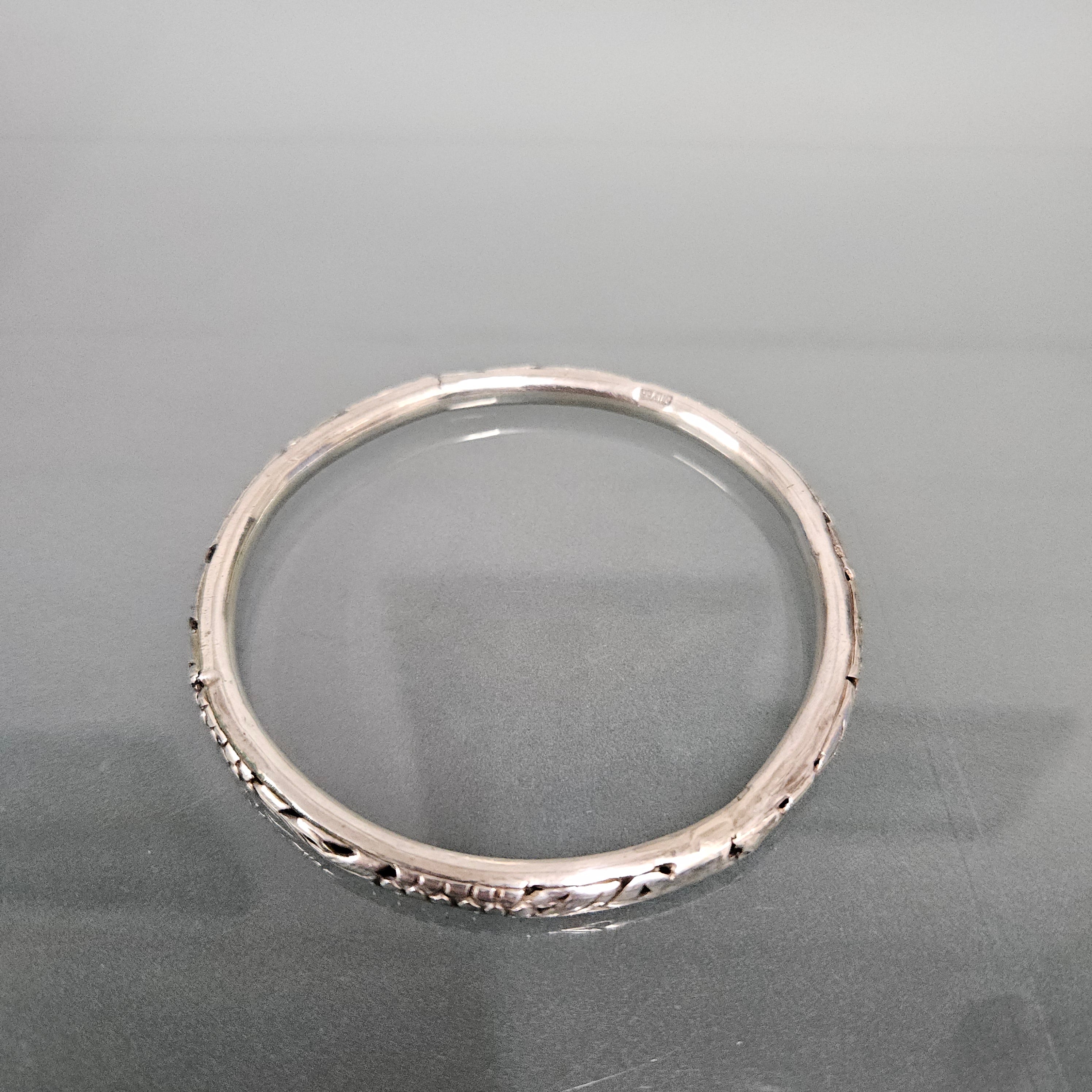 Antique Decorated And Pierced Silver Bangle | Antique & Vintage | Moonee Ponds Antiques | Australia Wide Delivery