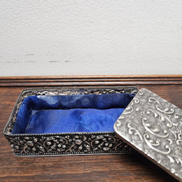 Victorian Silver Plated Filigree Decorated Trinket Box