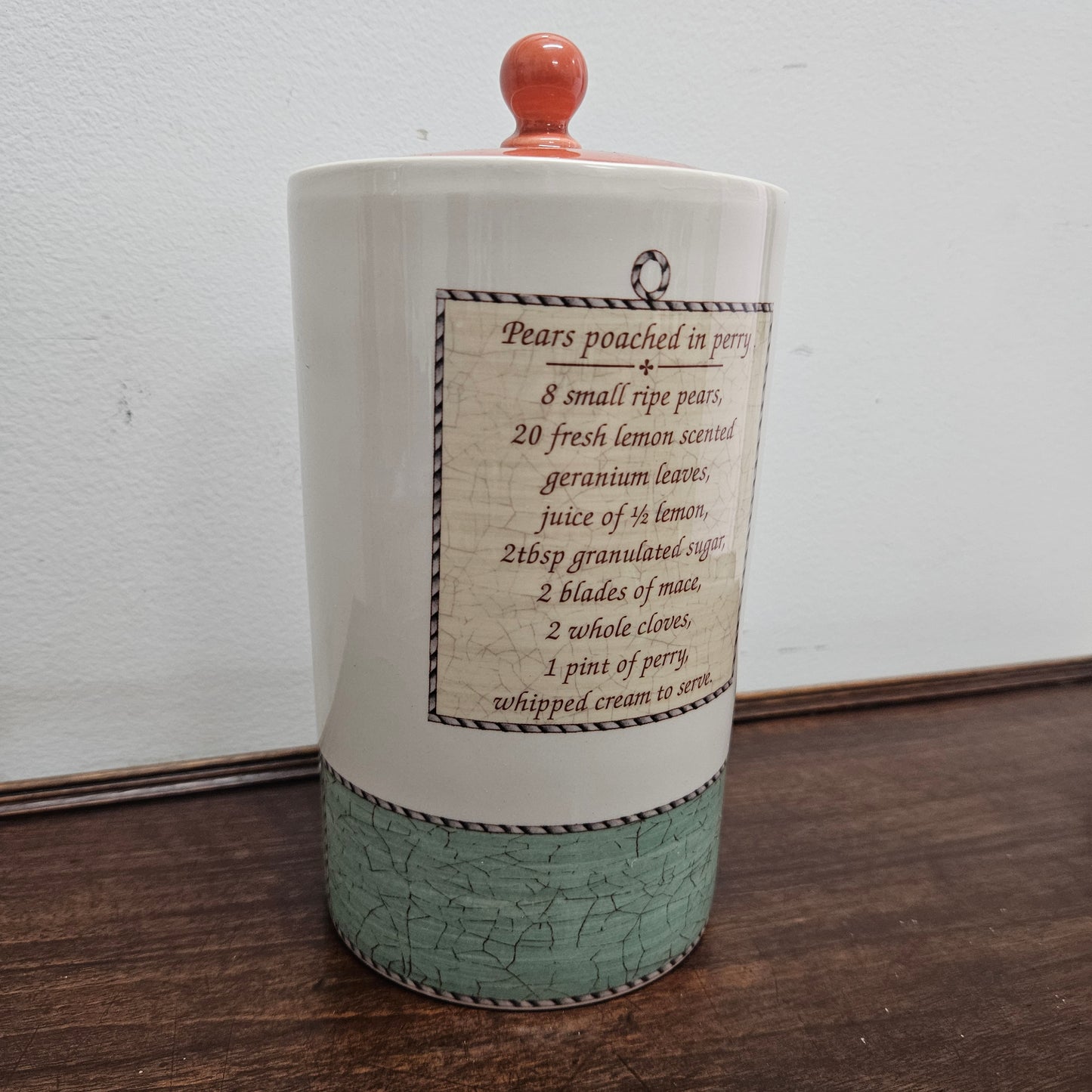 Vintage Sarah's Garden Large Storage Jar With Lid