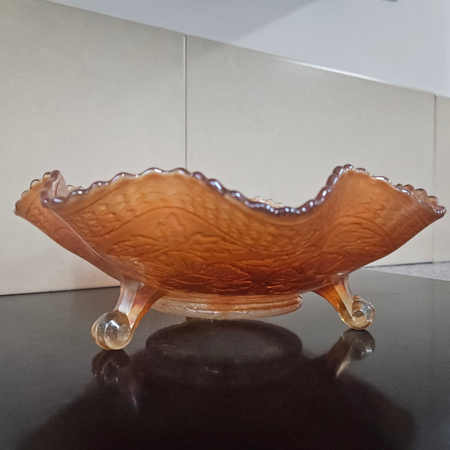 Large Antique Carnival Glass Bowl