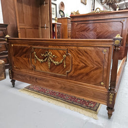 French Louis XVI Style Mahogany Queen Size Bed