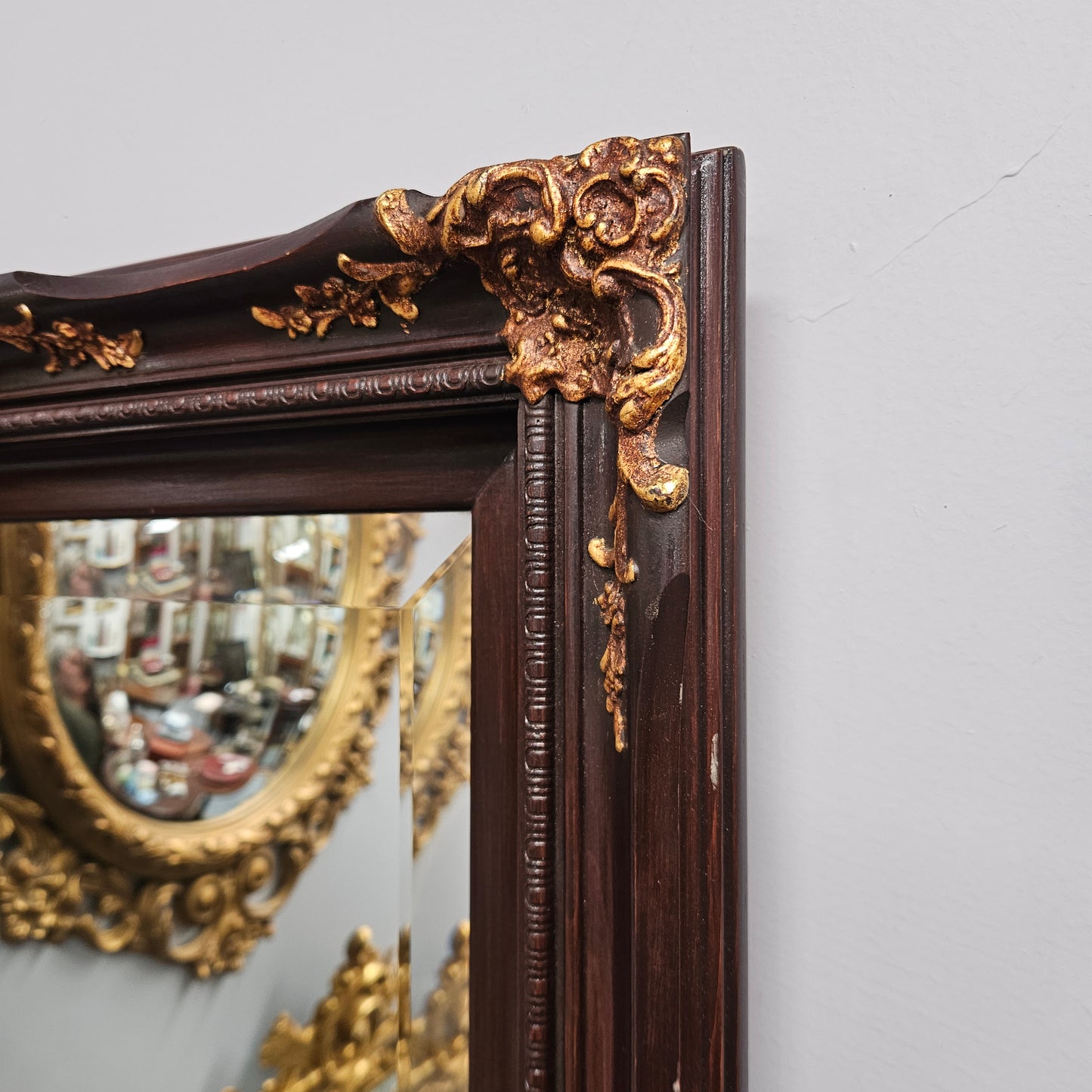 Vintage Bevelled Edge Gilded Wooden Mirror
