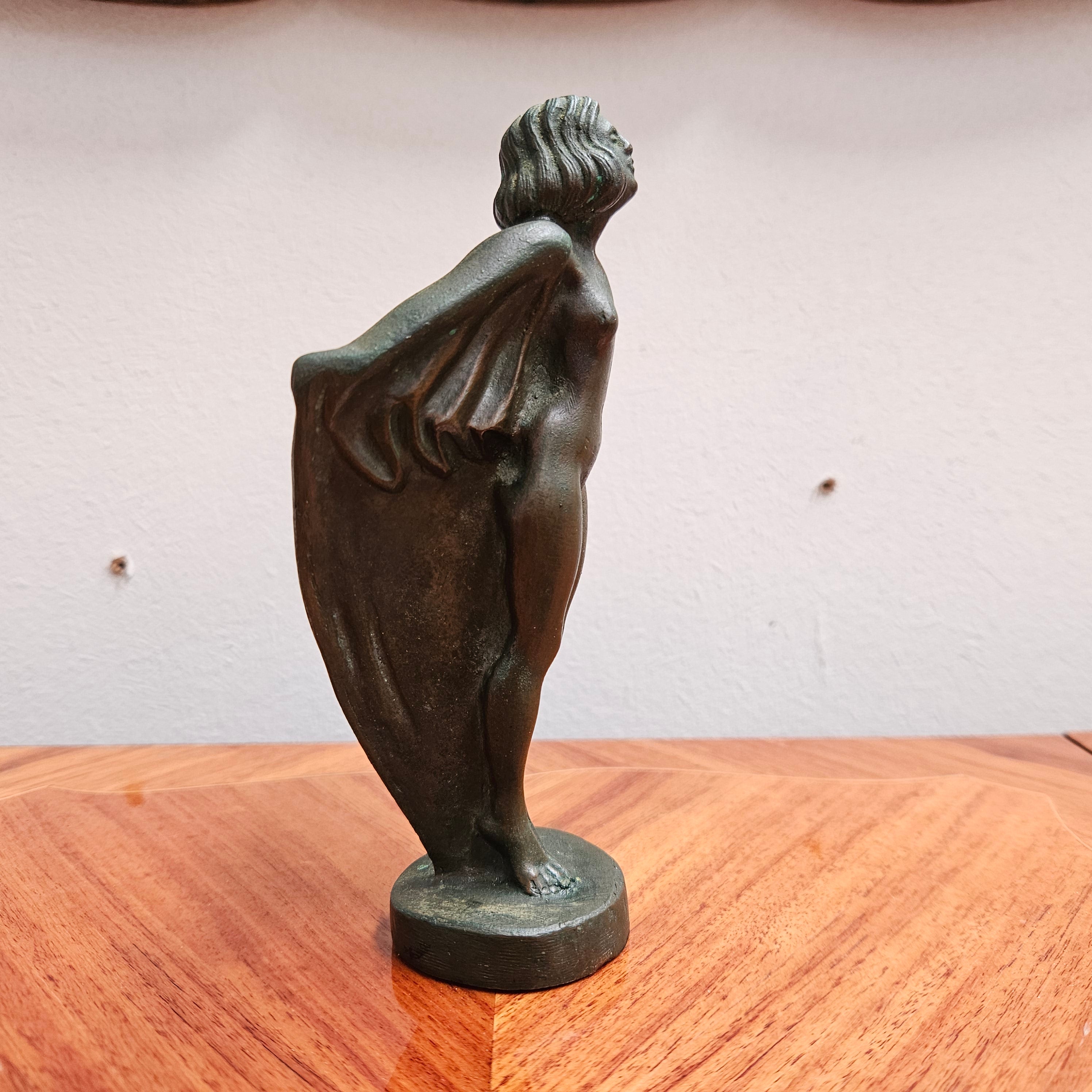 Bronze Hood Ornament by Max Le Verrier "Femme Au Voile" | Antique & Vintage | Moonee Ponds Antiques | Australia Wide Delivery