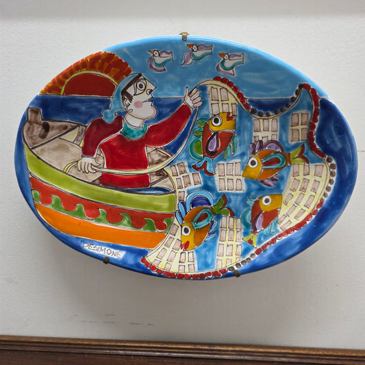 Vintage Oval Desimone Wall Display Plate