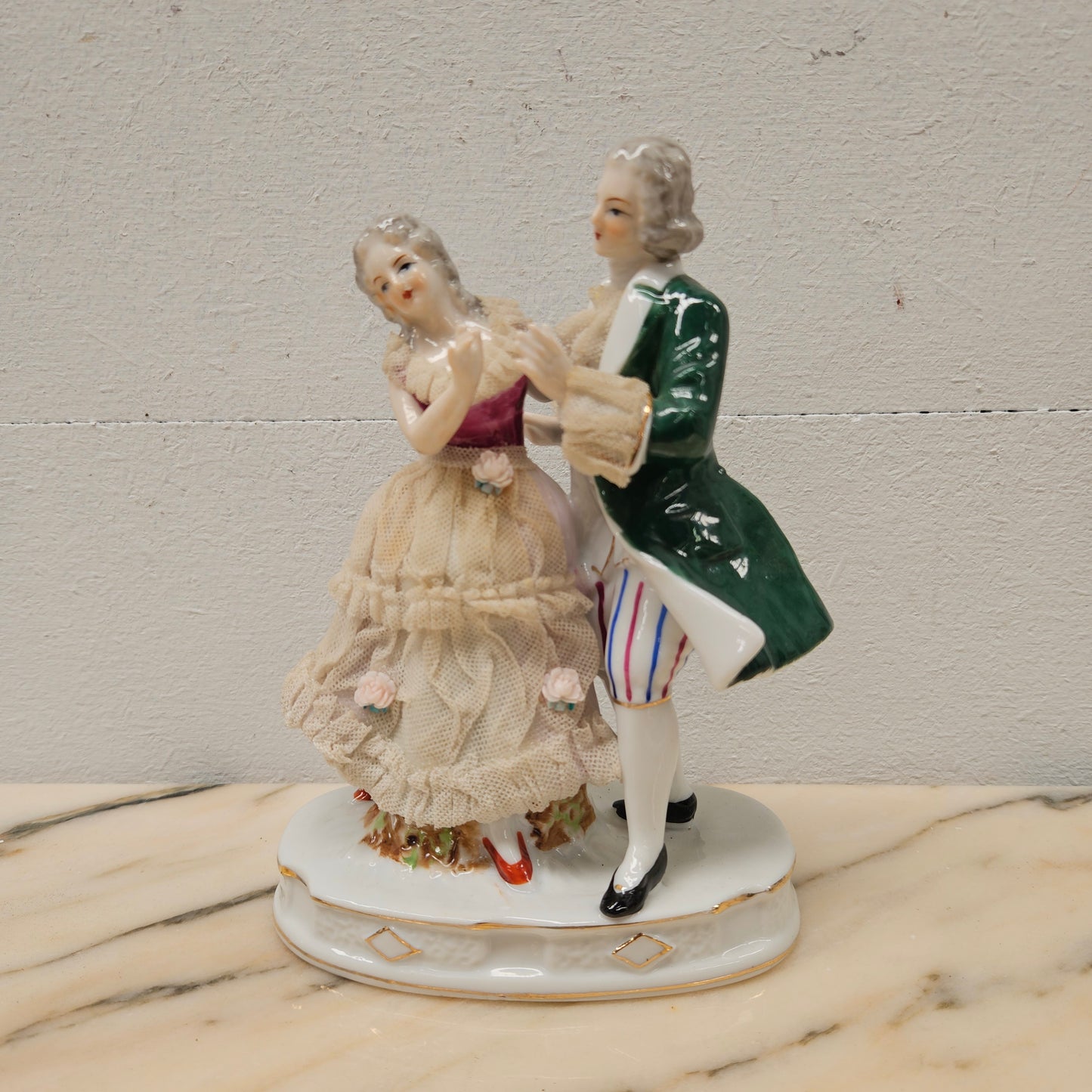 Vintage Capodimonte Lace Figure Group