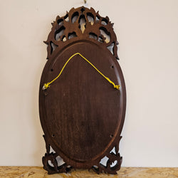 Beautiful Jarrah Carved Oval Wall Mirror | Antique & Vintage | Moonee Ponds Antiques | Australia Wide Delivery