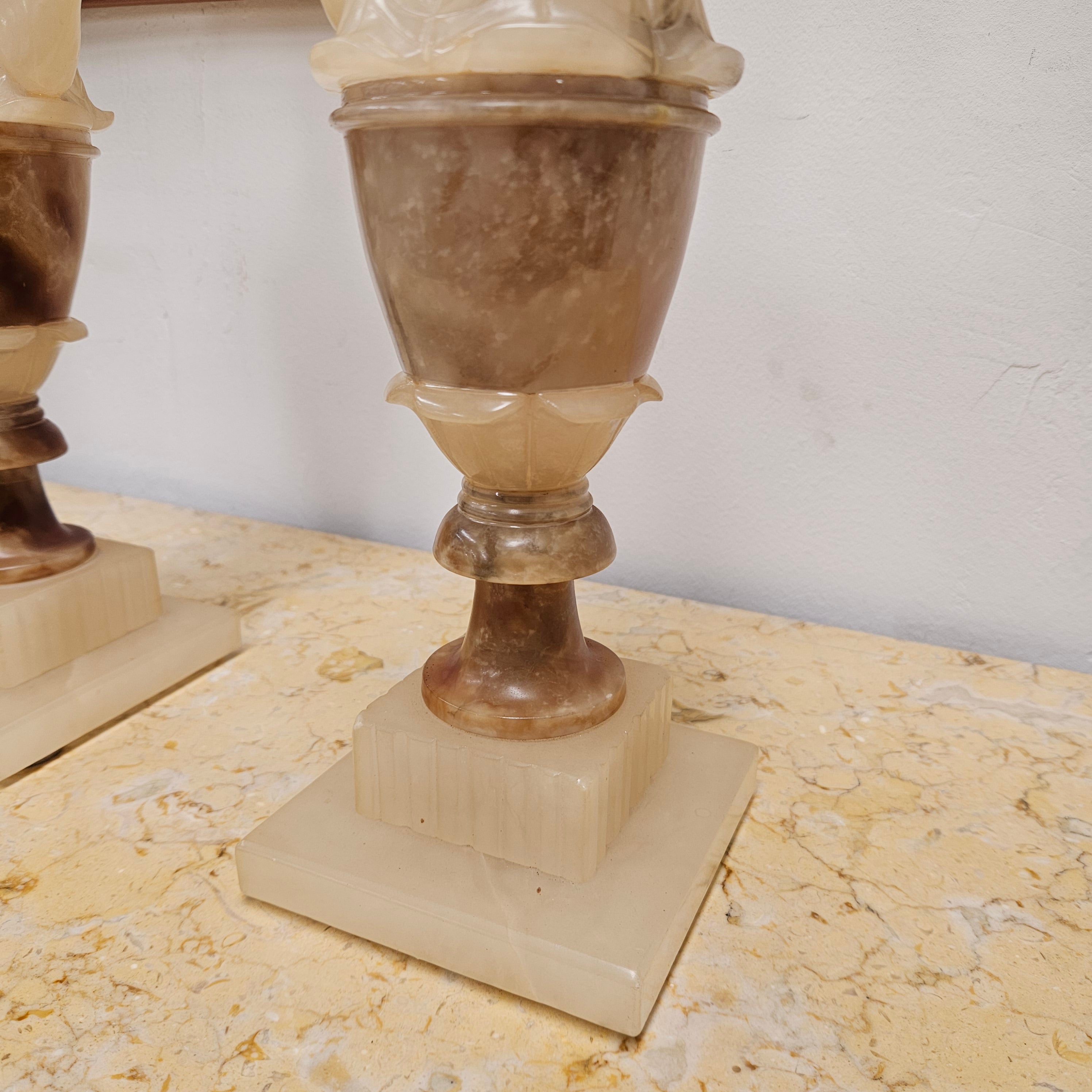 Antique Pair of Alabaster Urns | Antique & Vintage | Moonee Ponds Antiques | Australia Wide