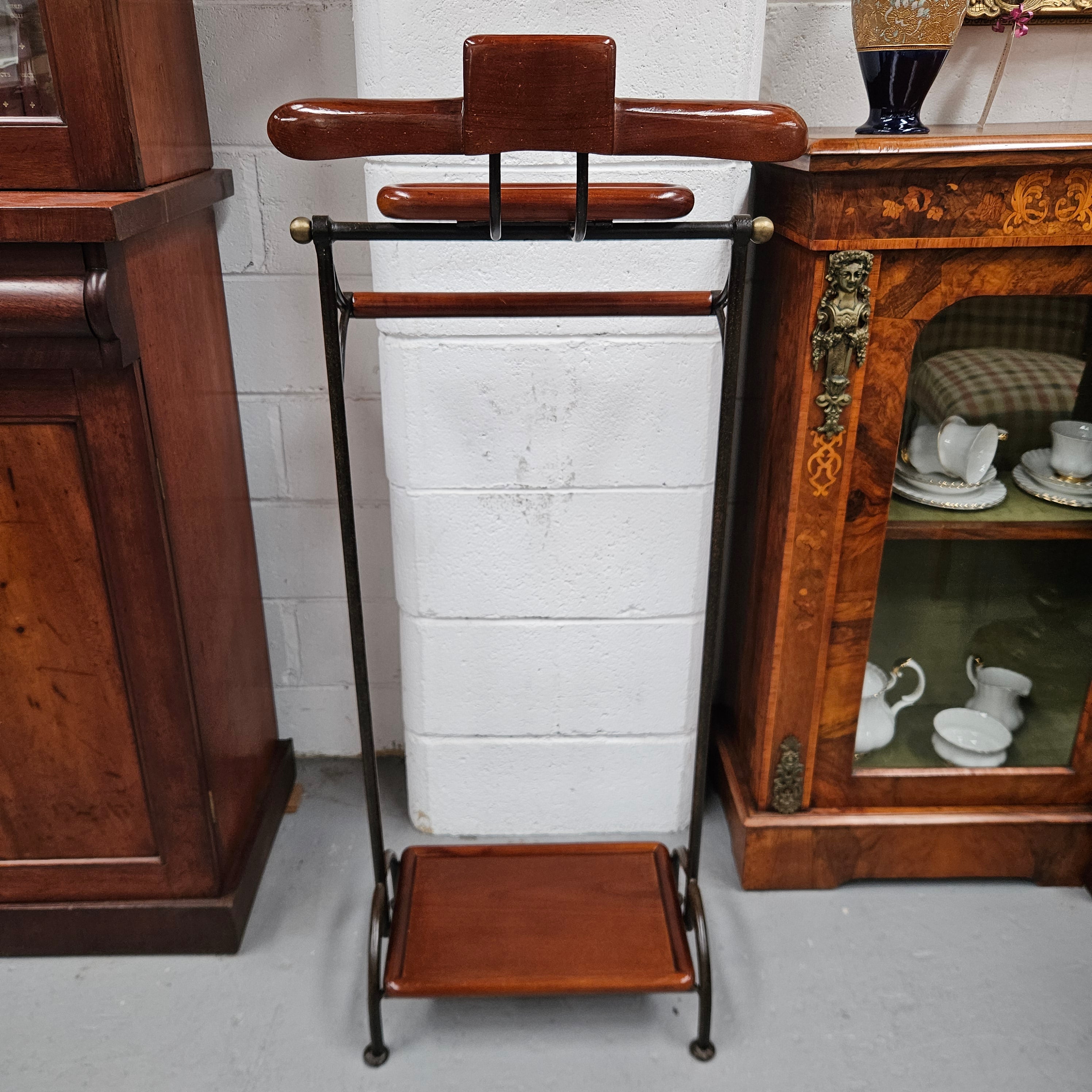 Impressive Cast Iron & Wooden Valet Stand