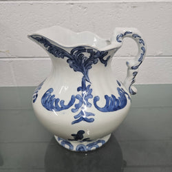 Vintage Staffordshire English Ironstone Jug Hand Painted Blue & White | Antique & Vintage | Moonee Ponds Antiques | Australia Wide Delivery