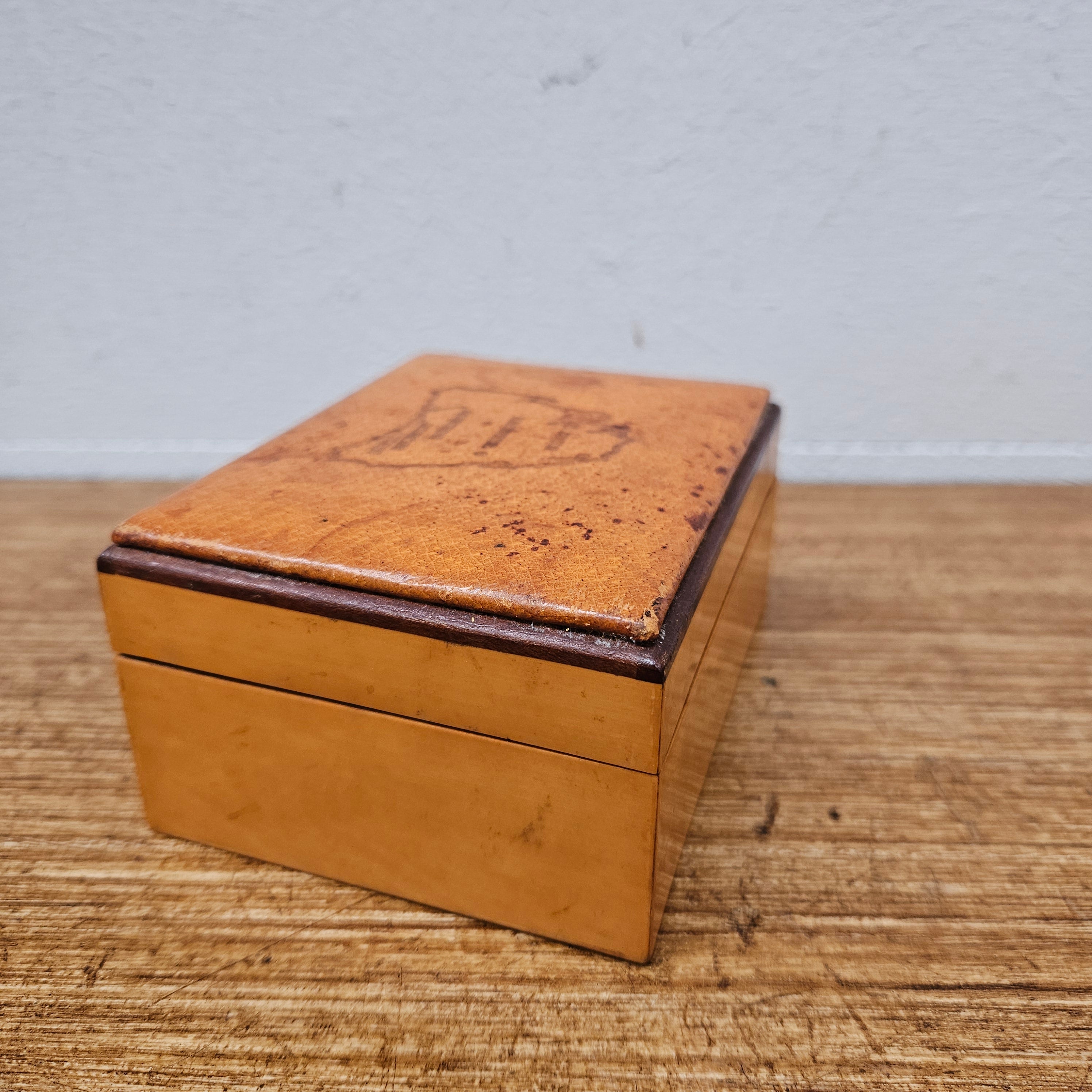 Vintage Leather Enbossed Box | Antique & Vintage | Moonee Ponds Antiques | Australia Wide Delivery