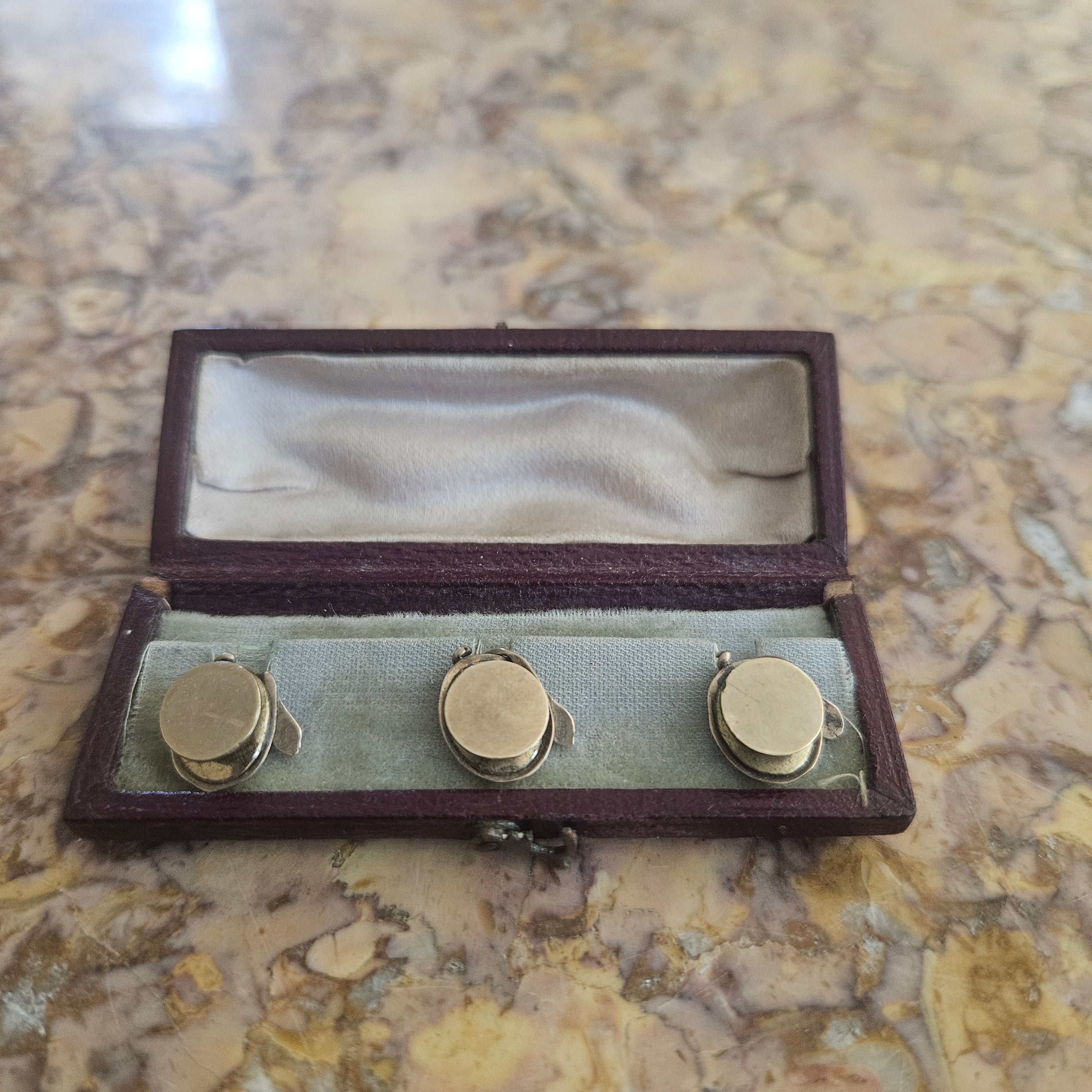 Set 3 Goldstone & Gold Studs of snake design | Antique & Vintage | Moonee Ponds Antiques | Australia Wide Delivery