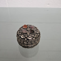 Vintage Tibetan Silver Trinket Box