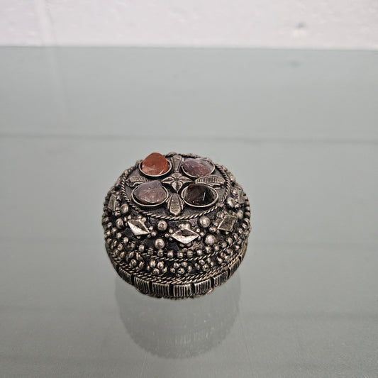 Vintage Tibetan Silver Trinket Box