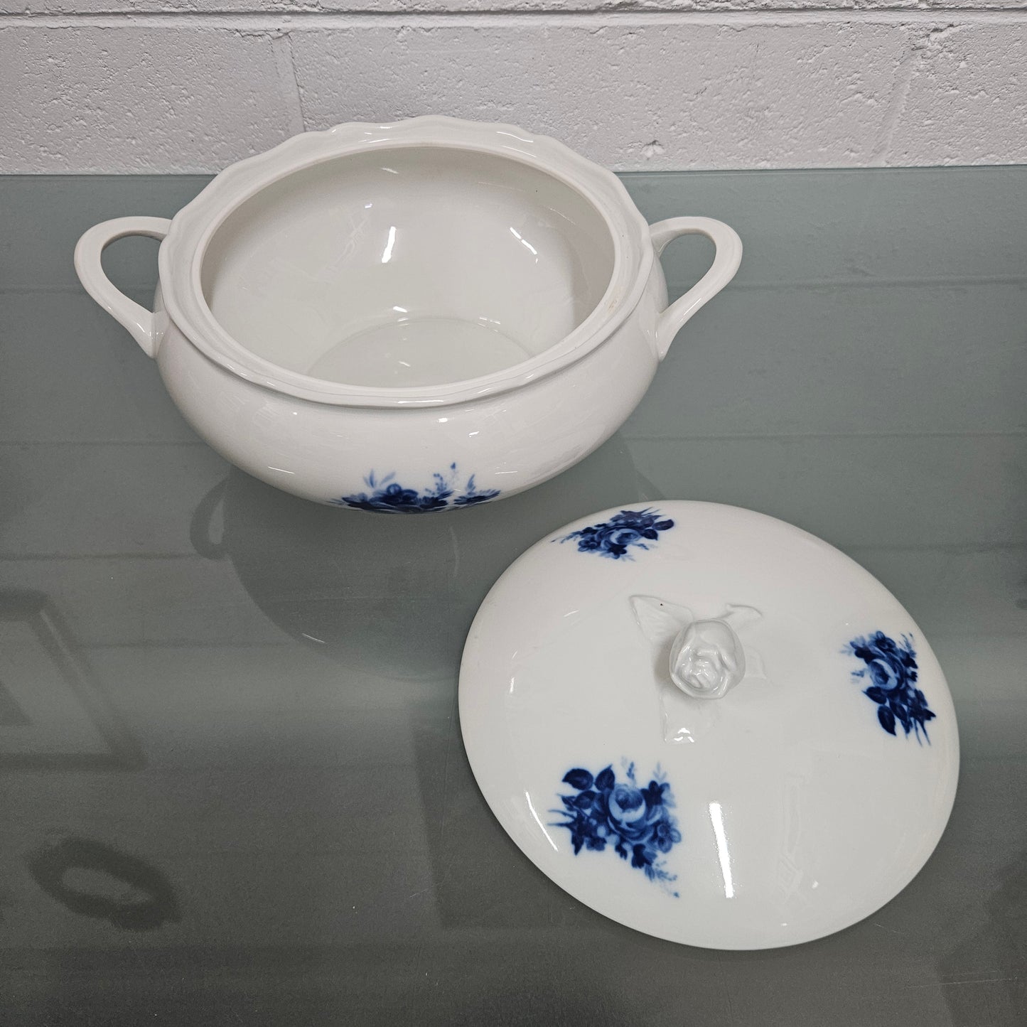 Vintage French Blue & White Tureen