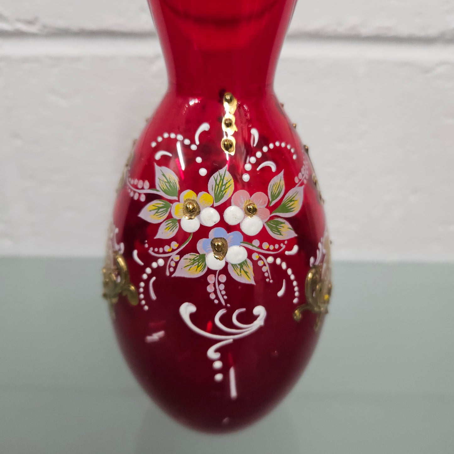 Ruby and Enamel Glass Vase