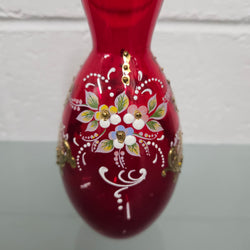Ruby and Enamel Glass Vase | Antique & Vintage | Moonee Ponds Antiques | Australia Wide Delivery