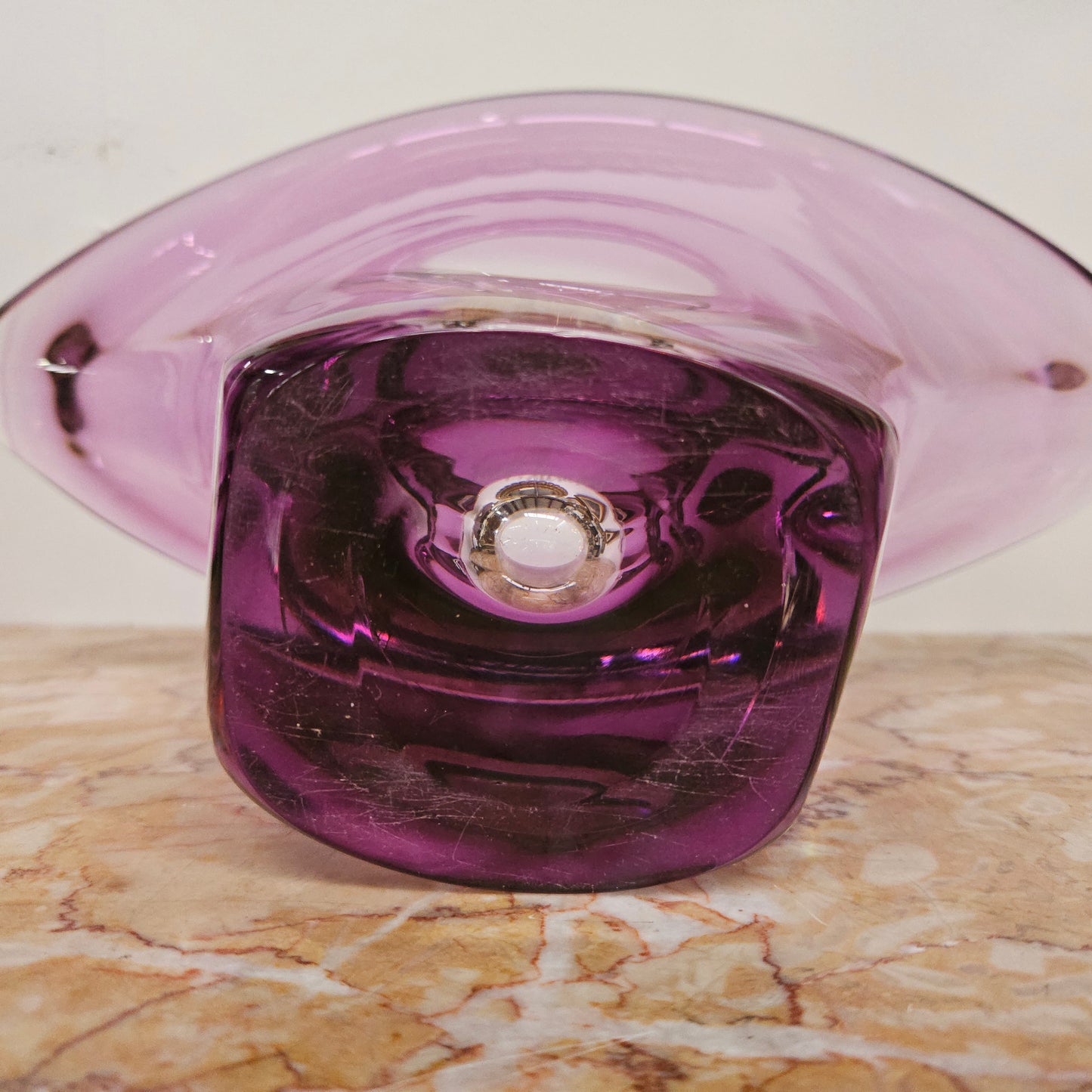 Val Lambert Signed Art Glass Vase