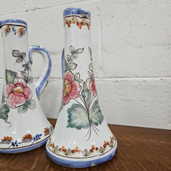 Pair of Hand Painted Portguese Pottery Coimbra Jug/Vases | Antique & Vintage | Moonee Ponds Antiques | Australia Wide Delivery