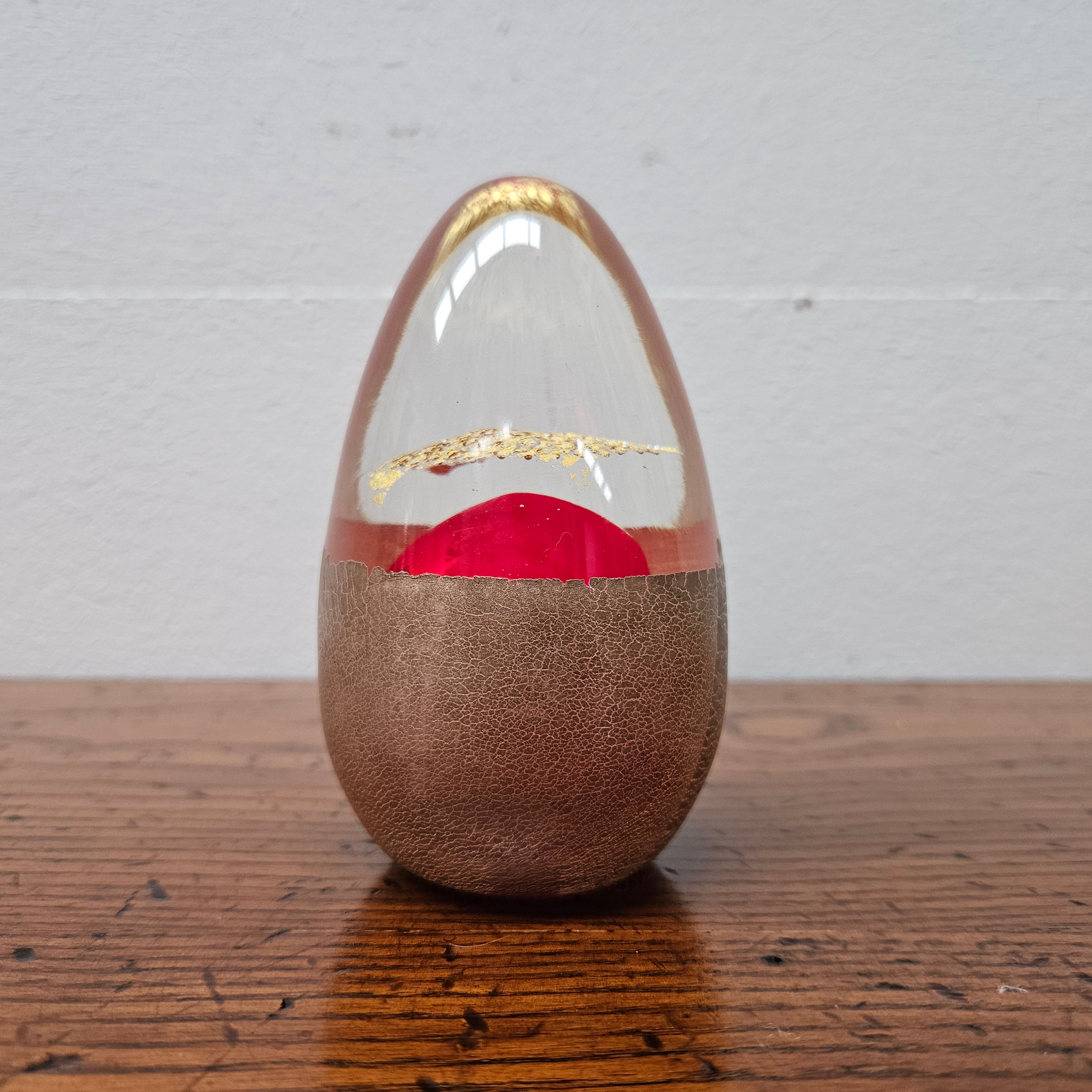 Art Glass Red & Gold Paperweight | Antique & Vintage | Moonee Ponds Antiques | Australia Wide Delivery