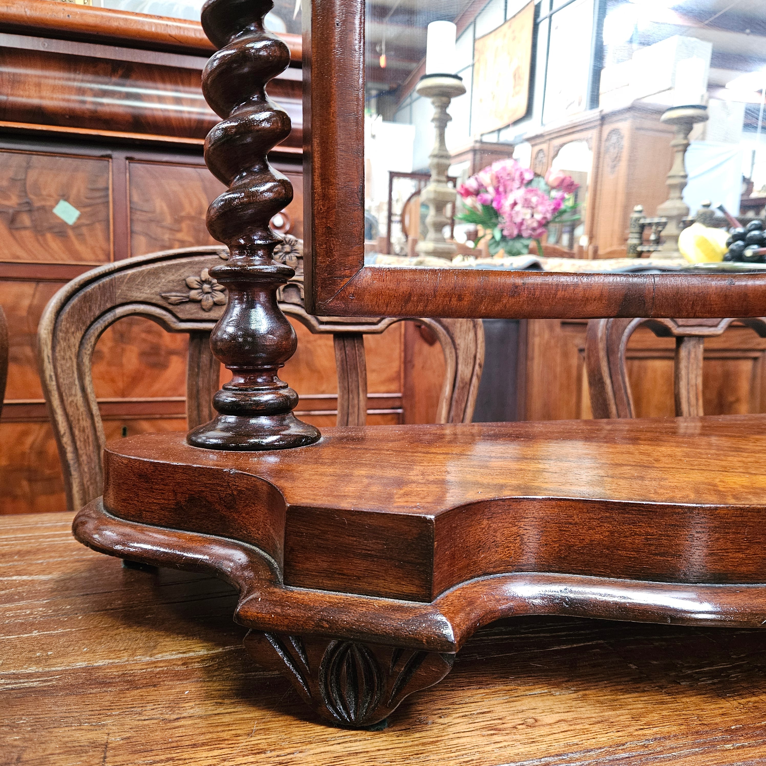 Victorian Mahogany Table Top Mirror