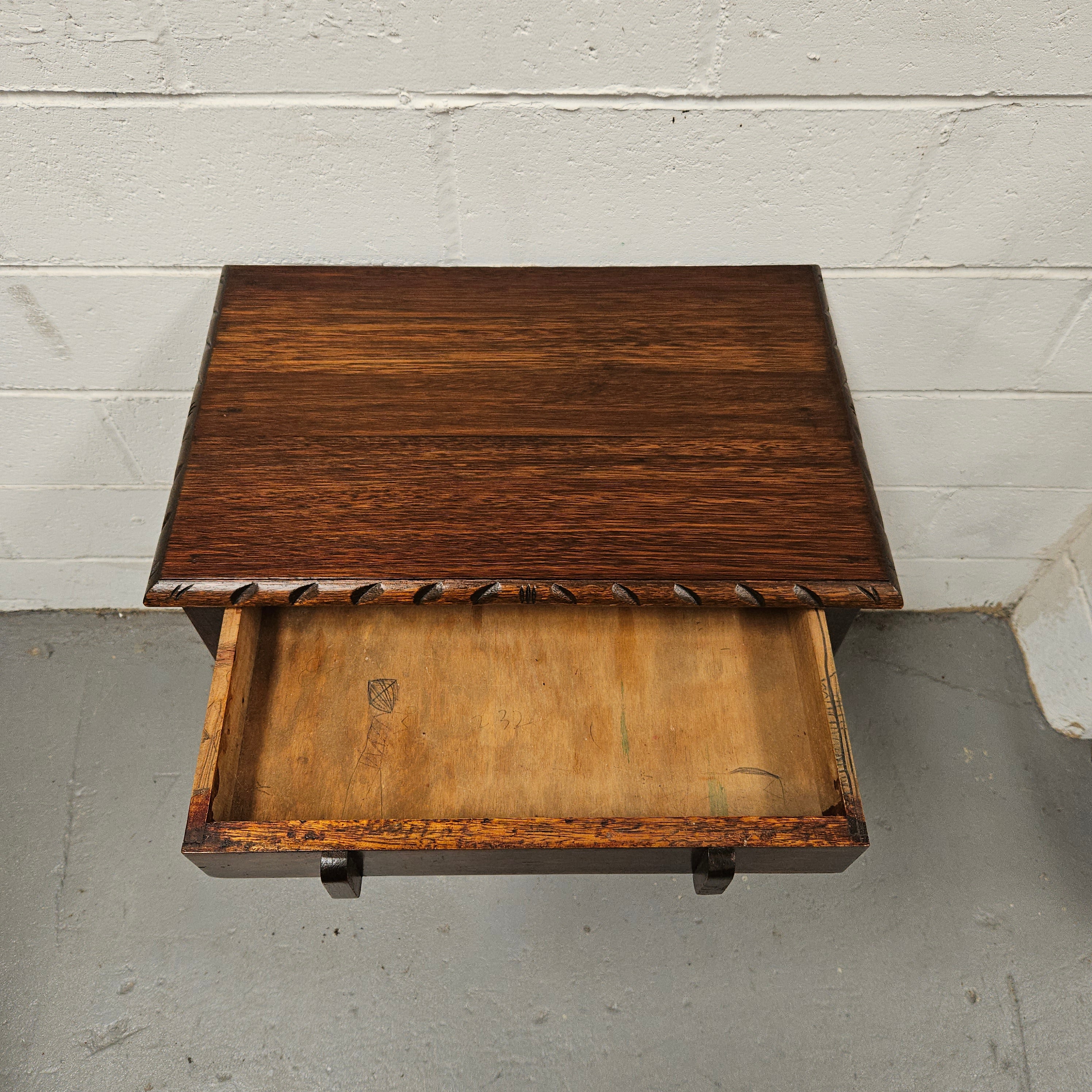 Period Oak Side Table With Drawer | Antique & Vintage | Moonee Ponds Antiques | Australia Wide Delivery