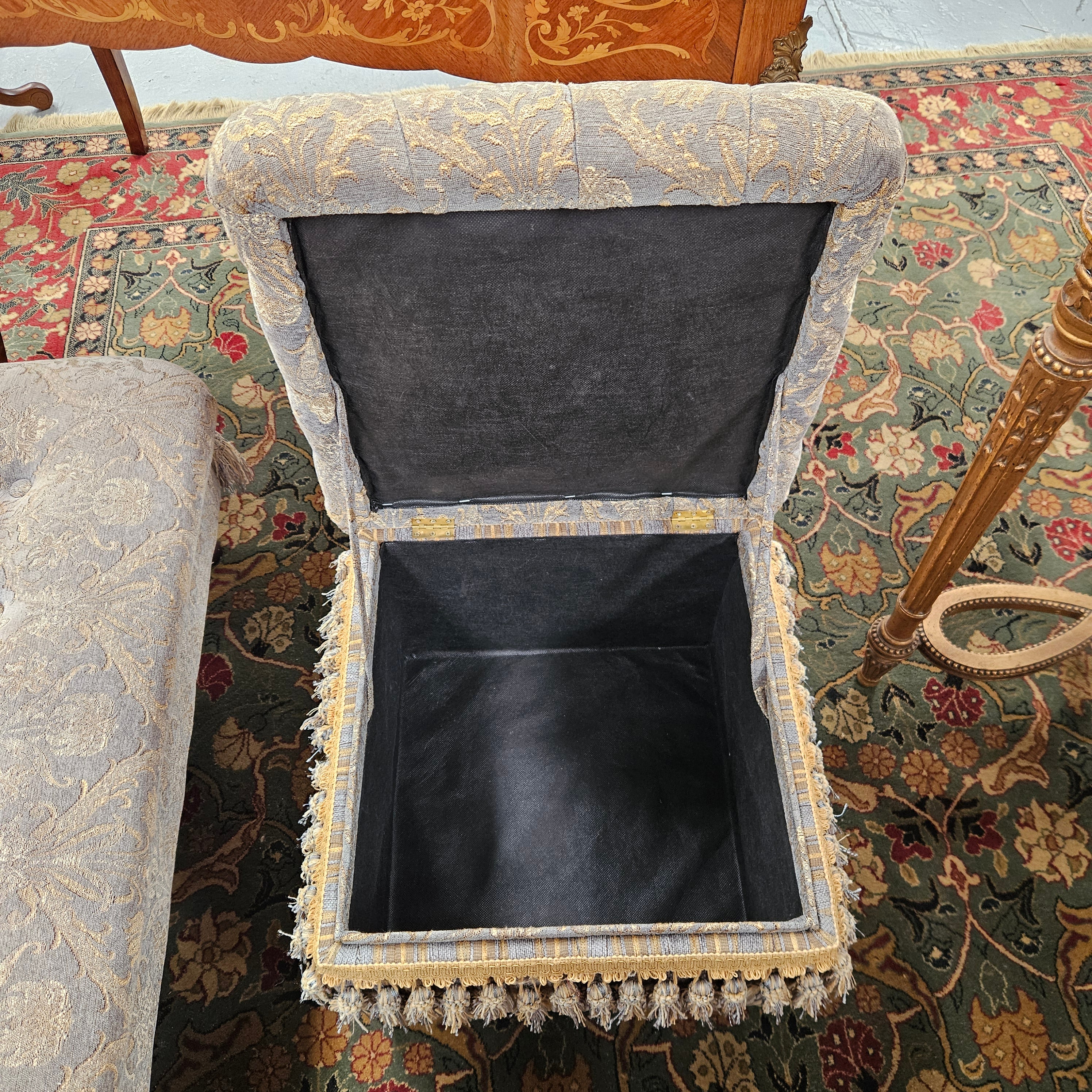 Vintage Square Storage Upholstered Ottoman | Antique & Vintage | Moonee Ponds Antiques | Australia Wide Delivery