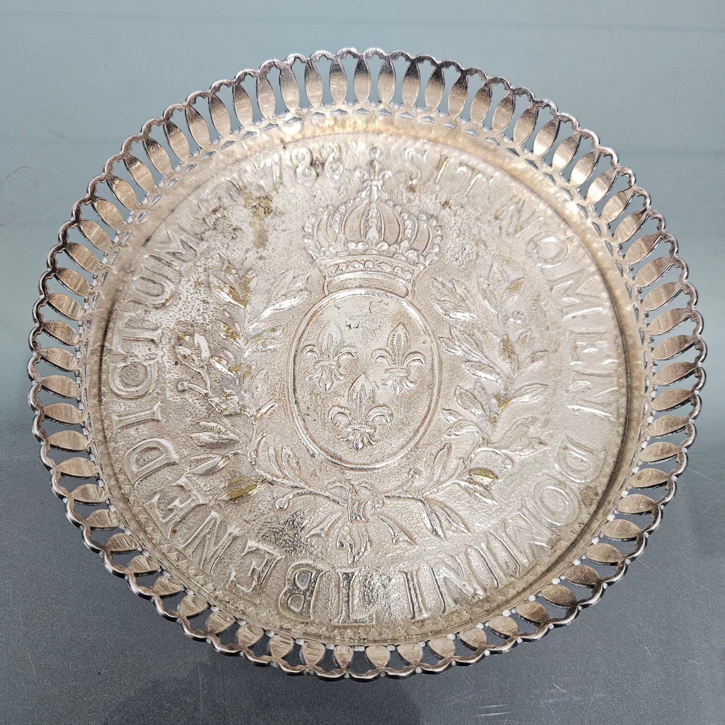 Antique Silver Plate Church Coaster