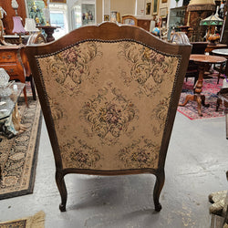 Louis XV Style French Wingback Walnut Tapestry Chair Moonee Ponds Antiques
