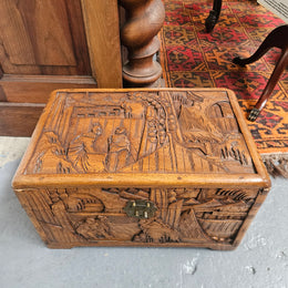 Vintage Chinese Carved Camphorwood Medium Chest