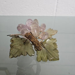 Vintage Cluster Of Amethyst & Jade Grapes & Leaves