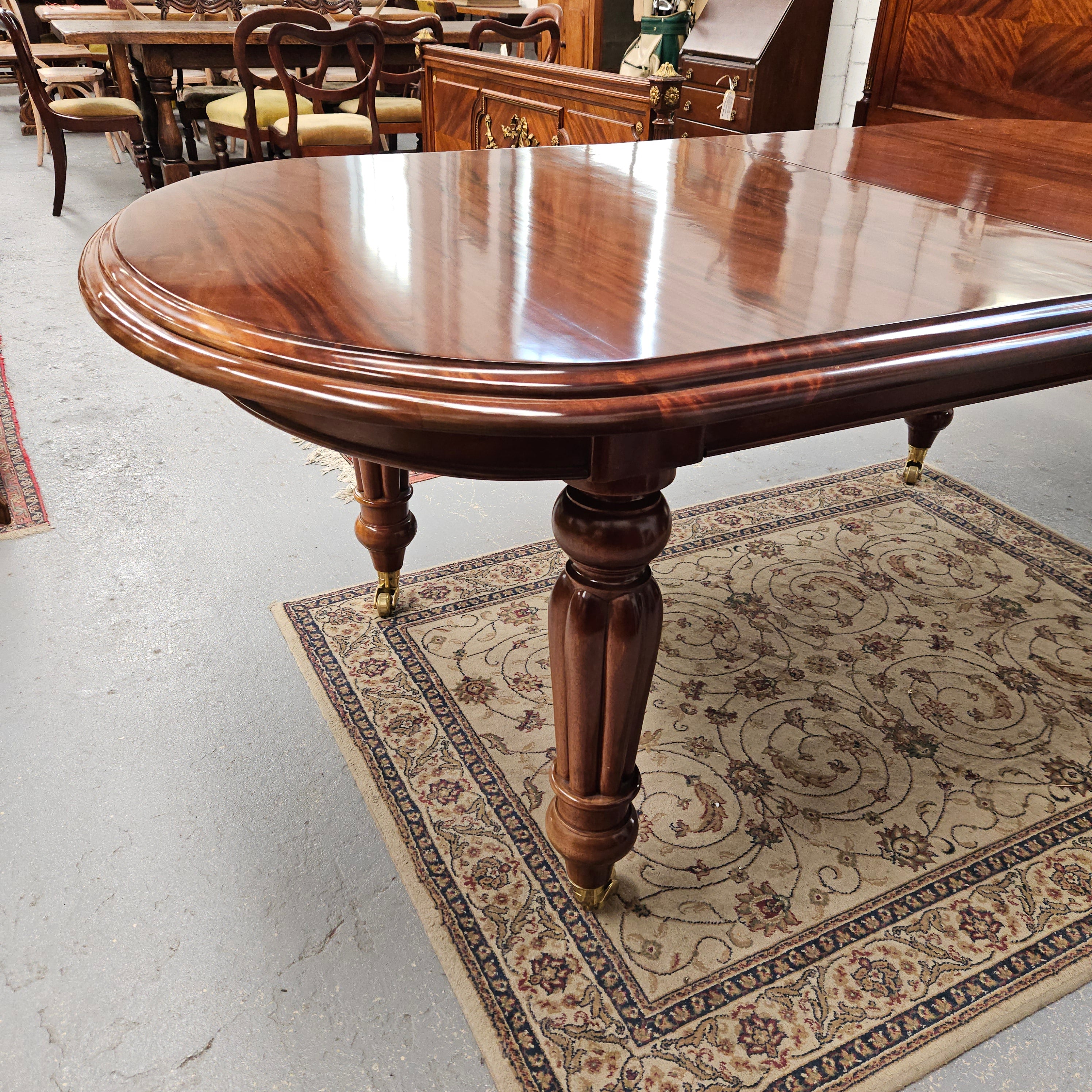 1980's Mahogany Reproduction Extension Table | Antique & Vintage | Moonee Ponds Antiques | Australia Wide Delivery