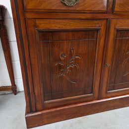 Compact Edwardian Walnut Bookcase,