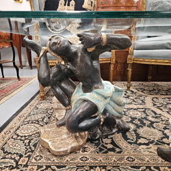 Vintage Carved Giltwood, Painted Blackamoor Glass Topped Coffee Table | Antique & Vintage | Moonee Ponds Antiques | Australia Wide Delivery