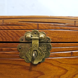 Vintage Miniature Camphorwood Carved Jewellery Box