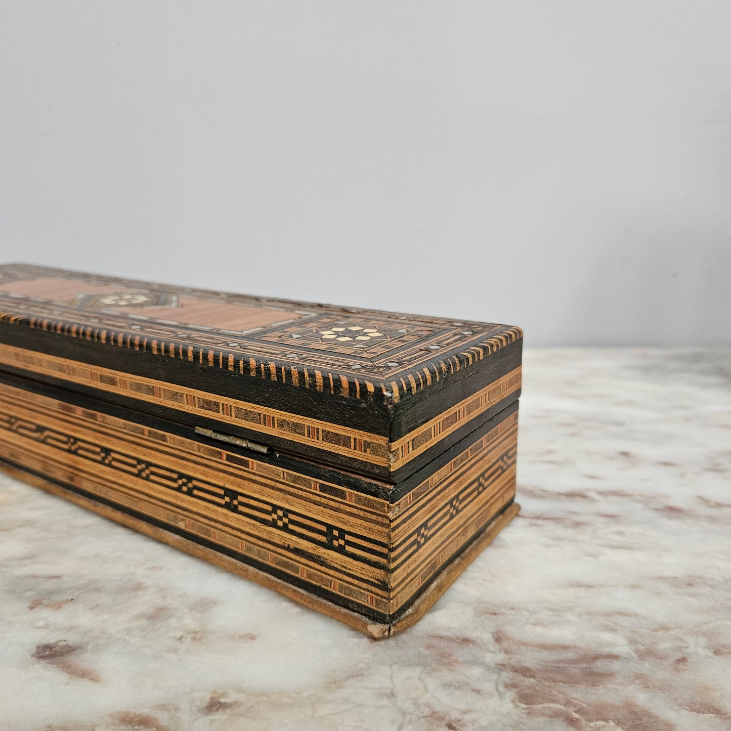 Vintage Syrian  Inlaid Trinket Box