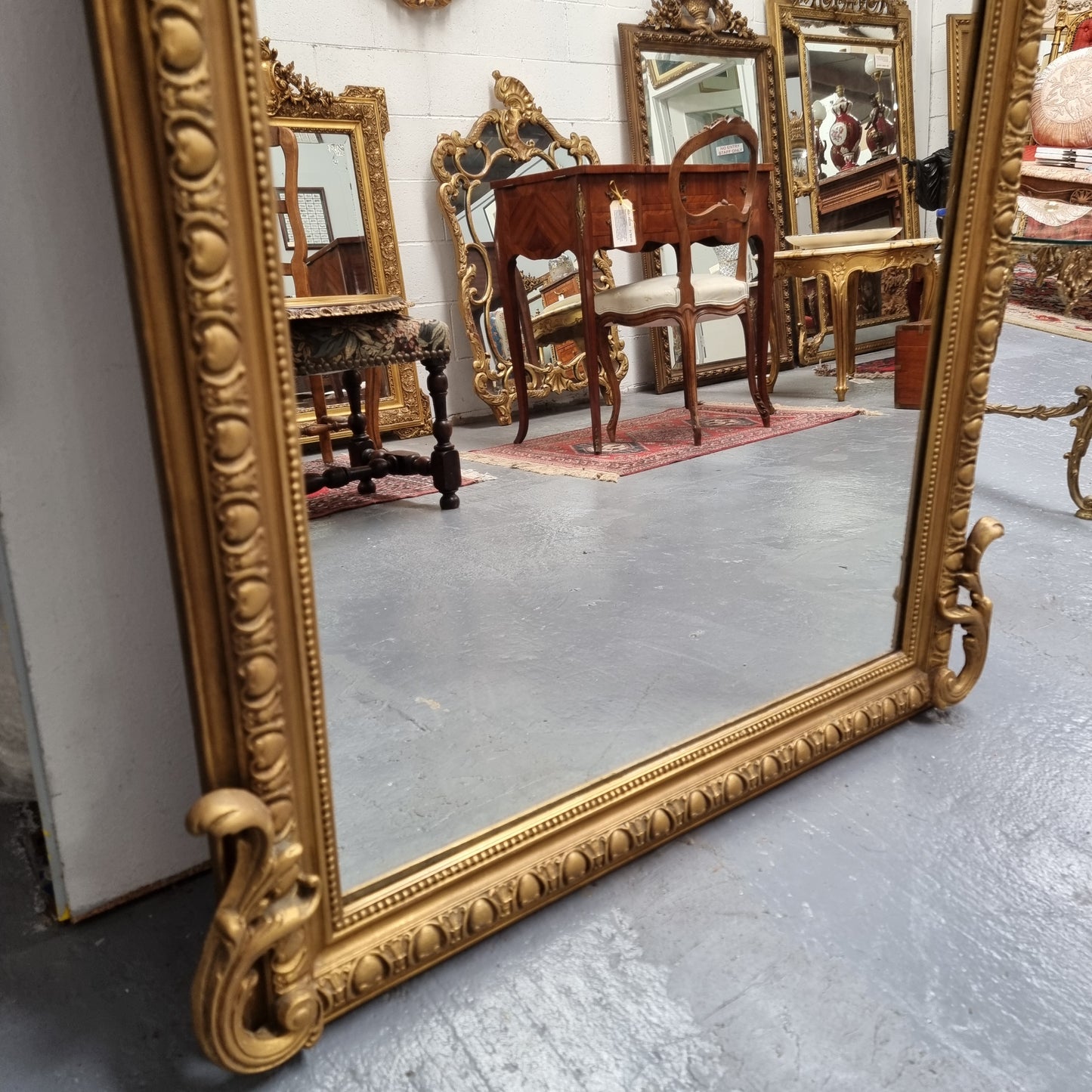 Stunning Antique Louis XV Style Mantle Mirror