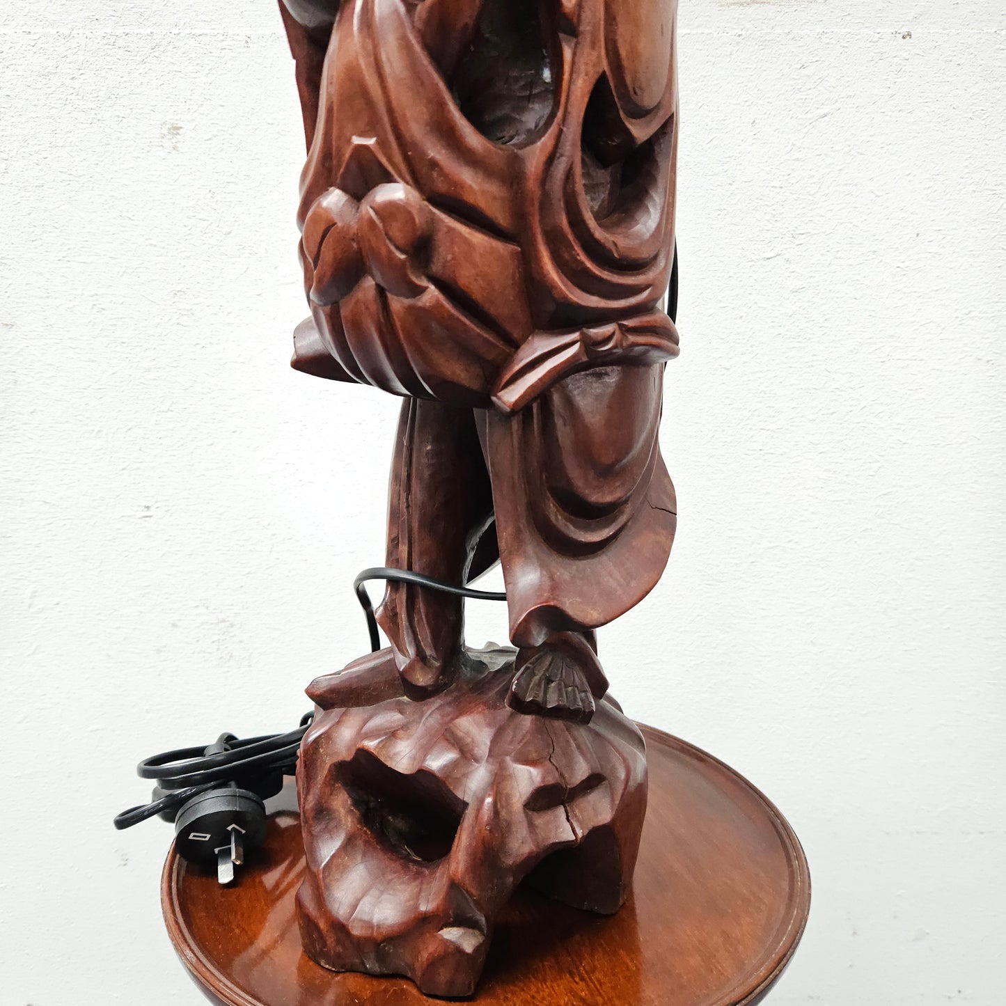 Hand Carved Rosewood Lamp Base