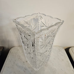 Large Hand Cut Crystal Vase | Antique & Vintage | Moonee Ponds Antiques | Australia Wide Delivery