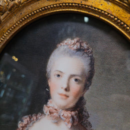 Oval Lady Portrait in Reproduction Gilt Frame