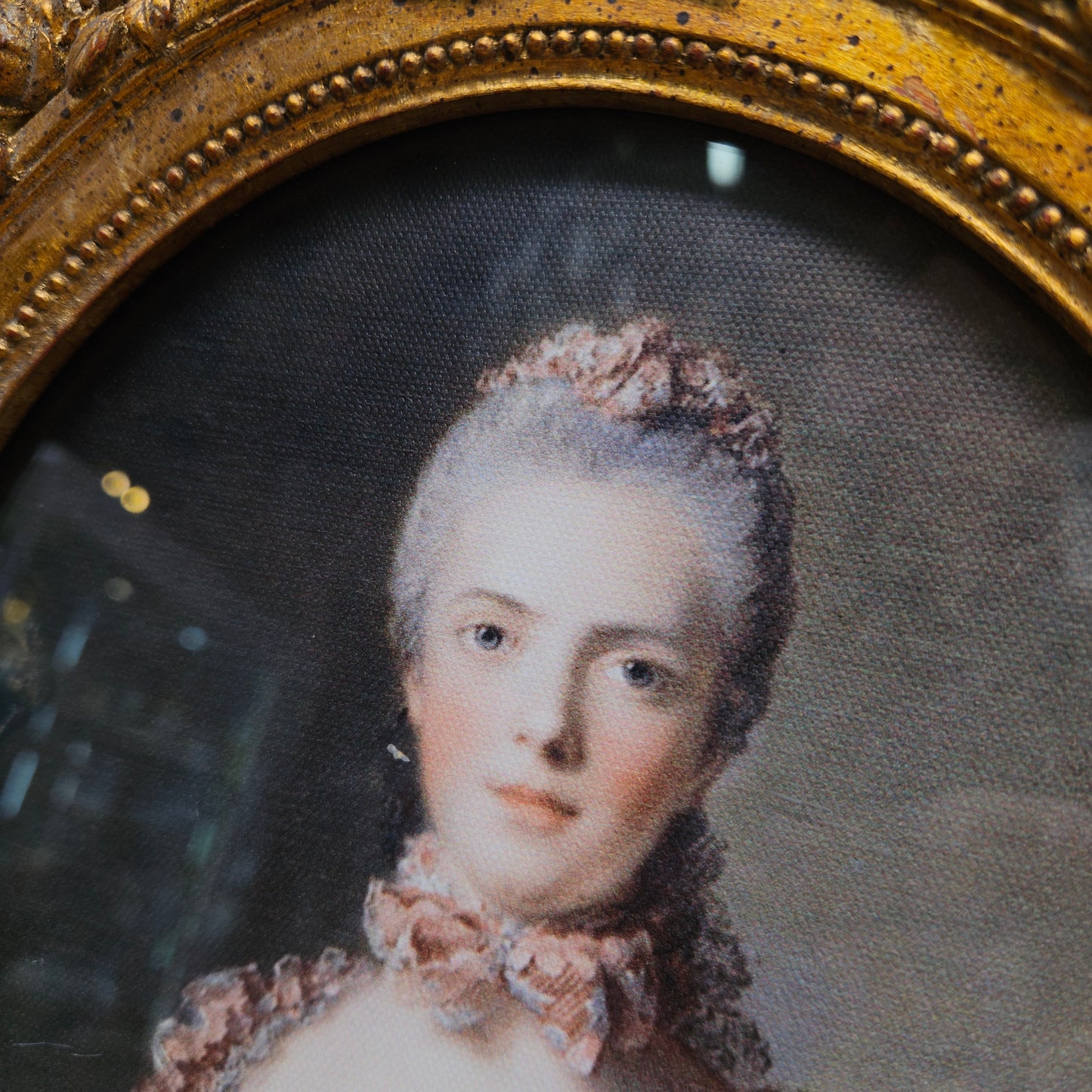 Oval Lady Portrait in Reproduction Gilt Frame