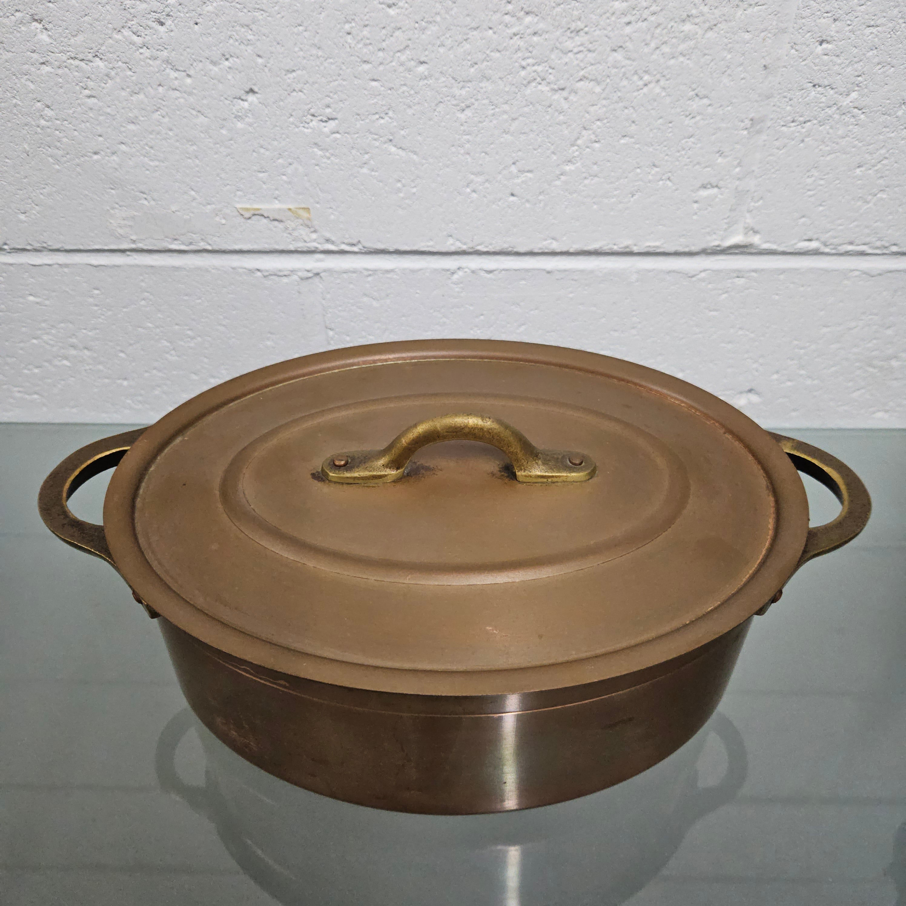 Antique Large Brass Handled & Copper Tin Lined Pot | Antique & Vintage | Moonee Ponds Antiques | Australia Wide Delivery