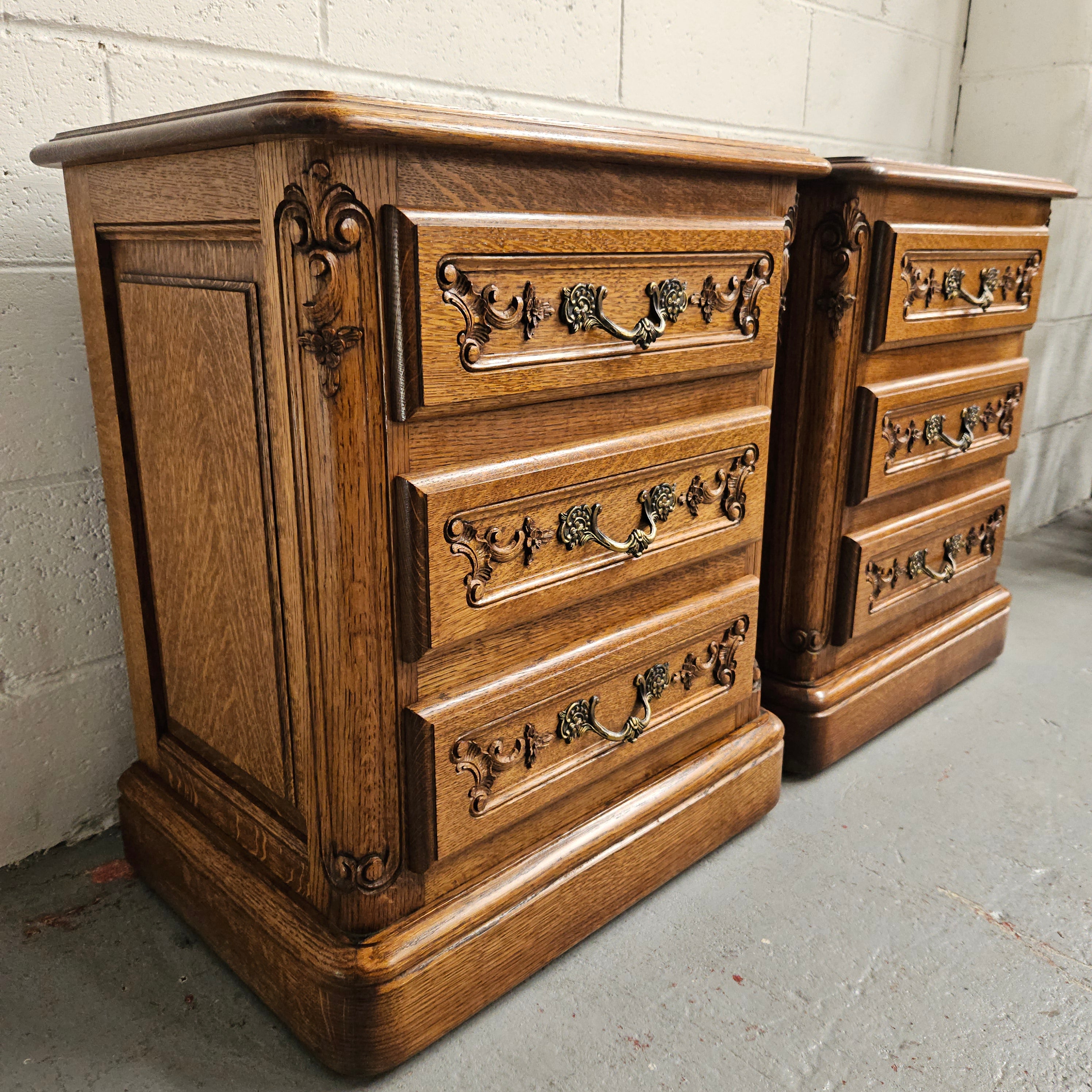 French Oak Louis XVI Style Bedsides | Antique & Vintage | Moonee Ponds Antiques | Australia Wide Delivery