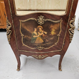 French  Louis XV Style Bombe Shaped Vernis Martin Vitrine