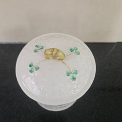 Belleek Shamrock Pattern Small Canister | Antique & Vintage | Moonee Ponds Antiques | Australia Wide Delivery
