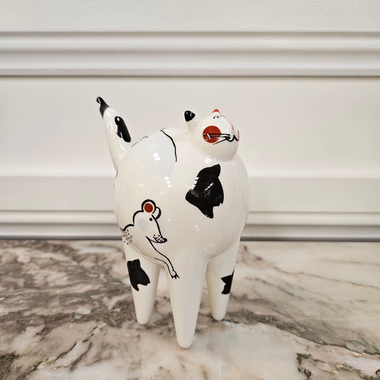 Vintage Villery & Boch Whimsical Porcelain Cat Figure
